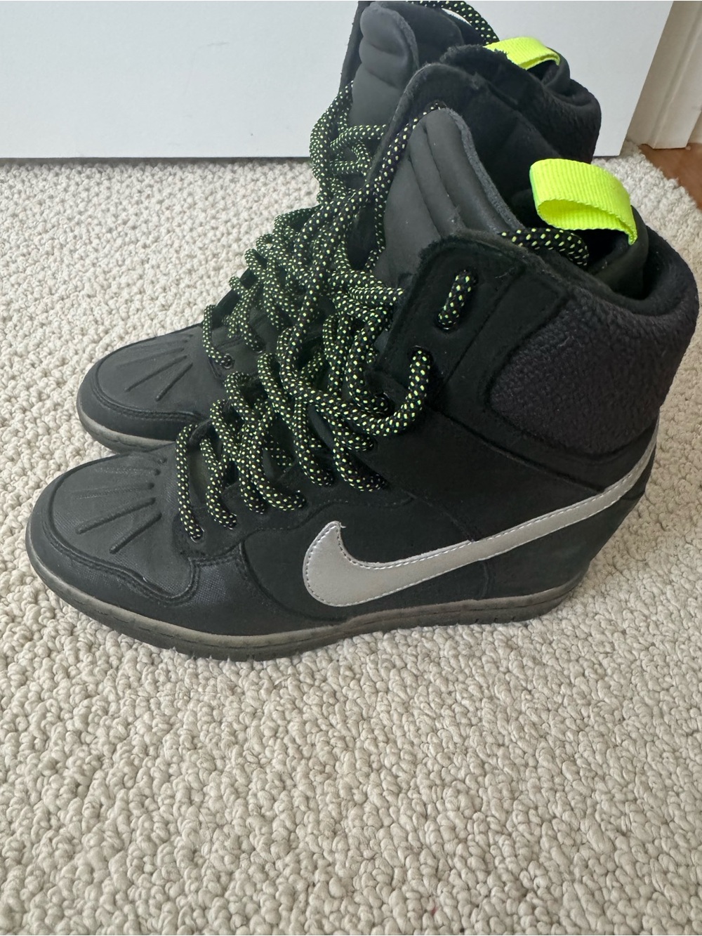 Rare Nike Black High-Top Wedge Sneakers EUC